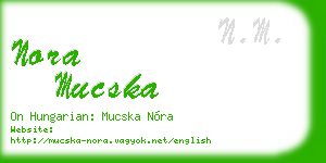 nora mucska business card