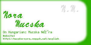 nora mucska business card